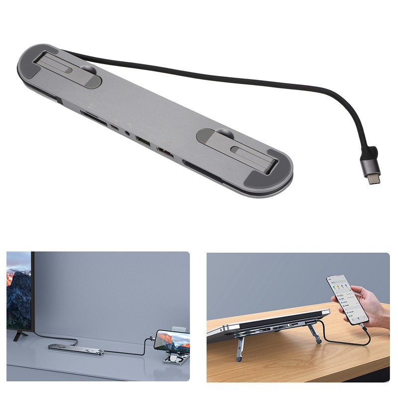 USB C Docking Station Laptop Stand Function USB3.0 USB C