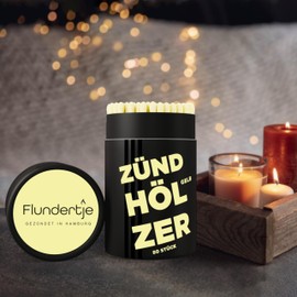 Flundertje Designer Matches Coloured Matches in Stylish Cardboard Box (Yellow)