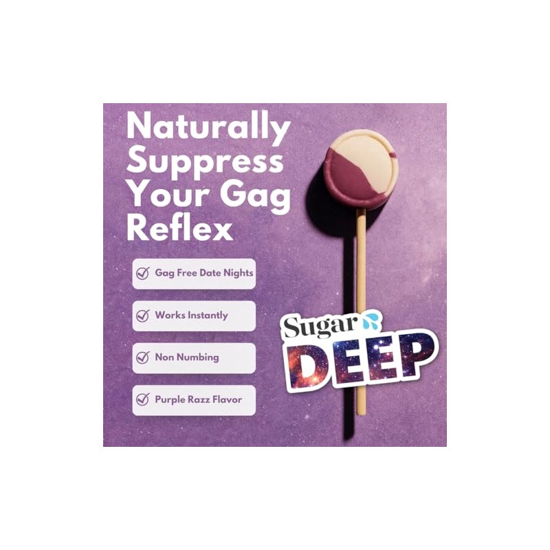 DEEP Gag Suppressing Sucker Purple Raspberry Flavored - No Gag