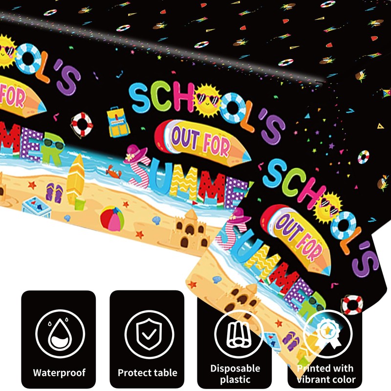 3Pcs School's Out for The Summer Tablecloths End of School