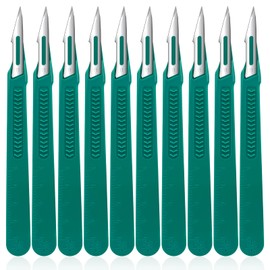 ZKKZOMA 10 PCS Disposable Scalpel,Dermaplaning Tool,#11 Scalpels Surgical Blades with Protective Cover,Individually Wrapped High Carbon Steel Blades for Callus Removal,Sculpting, Cutting,Crafts & More