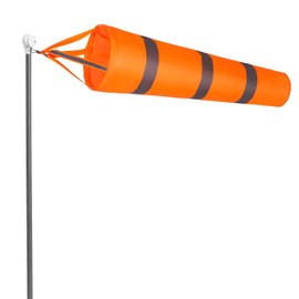 MBAIYO 31.5" Wind Sock for Outside Heavy Duty, Wind Socks with Reflective Belt Oxford Cloth Windsock Waterproof Rip-Stop Windsocks Outdoor for Airport Farm Park Yard(Orange Grey)