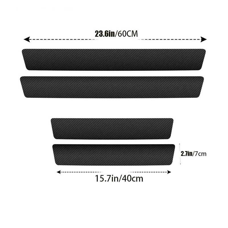 fanshihua 4pcs/Set for Nissan nismo Door Entry Guard Carbon Fiber
