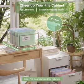 Extra Capacity Hanging File Folders, 3.15" Reinforced Wheat Straw Expanding Hanging Folder Letter Size, Heavy Duty for Filing Cabinets, File Organizer for Office & Home-Mint Green 3Pcs