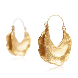 T-ztoss Bohemian Dangle Earring - Cute Metal Flower Earrings - Unique Chic 3D Large Flower Jewelry Gift for Women (Golden Tears)