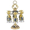 6Pcs Chinese Chalice Retro Style Zinc Alloy Glass Embossed Flower