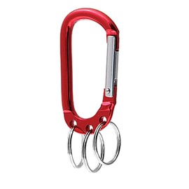 uxcell a10032300ux0449 Red Clip Ring Hooking Universal Fishing Traveling Carabiner Bag Keychain