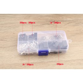 RUNCCI-YUN 270 PCS 3 Pin JR Servo Connector, RC Servo Plug Servo Cable Wire Connector Male Female Kit +5M Servo Cable for Futaba Style Servo Connector JR Hitec