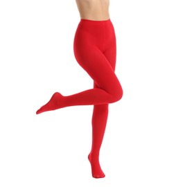 IDQD Women's 80 Denier Opaque Tights-Premium Microfiber Pantyhosewith Run-Resistant Technology,Ultra Soft & Stretchy Hosiery for Work, Dance & EveryDay (XX-Large,Red)