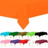 Amcrate Rectangular Plastic Orange Reusable Tablecloth Cover - Ideal for