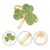 St Patrick's Day Napkin Rings Set of 9 Rhinestone Shamrock