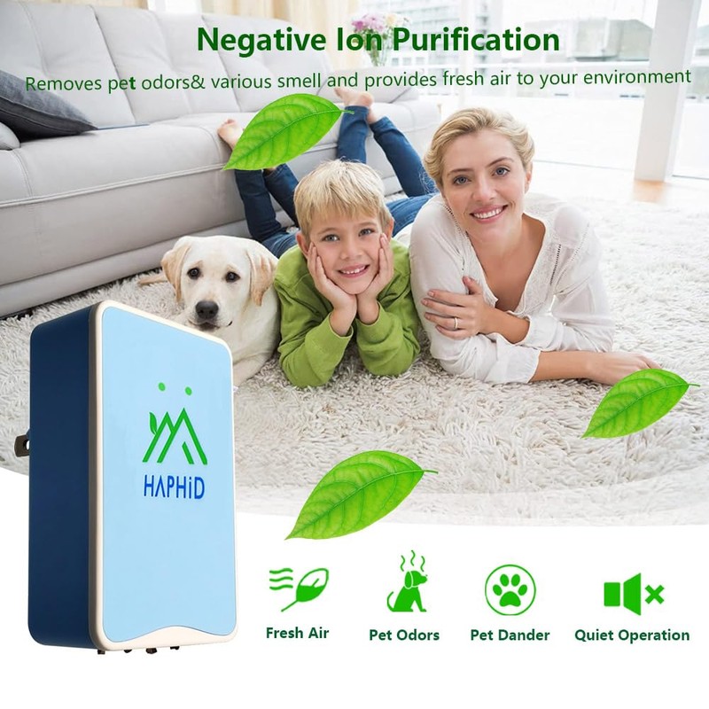 HAPHID Air Ionizer Plug In, Ionizer Air Purifier Ion Generator【Upgraded】with
