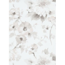 CONCORD WALLCOVERINGS ™ Sample for Display Purpose only Floral Textured Wallpaper Featuring Flower Tulips, White Taupe Cream, 7in x 10in; 10051-31