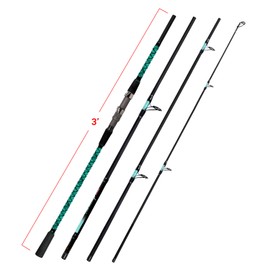 Fiblink Surf Fishing Rod 4 Piece Portable Travel Surf Spinning Rod Carbon Fiber Saltwater Fishing Rod 12ft