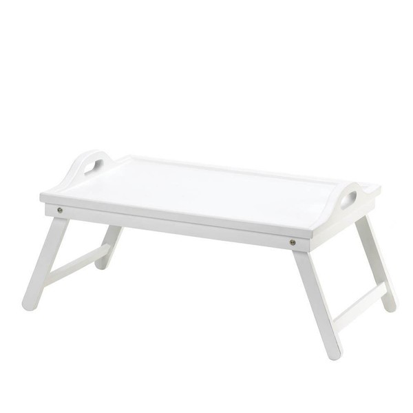 Breakfast in Bed Tray Folding TV White Serving Wood Hospital