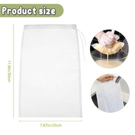 4 PCS Reusable Straining Bags – 20x30cm Cheesecloth for Straining, Nut Milk, Juice, Yogurt, Herbal Infusions – Washable Mesh Filter Bags for Kitchen & Home Brewing – Fine Mesh Nylon, Eco-Friendly