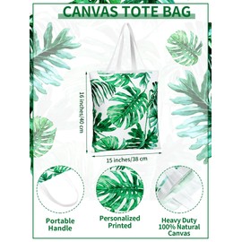 Paterr 6 Pcs Tropical Bridesmaids Tote Bags Bridesmaids Proposal Gift Palm Leaf Canvas Bags Tote Bag for Beach Tropical Bridal Shower Bachelorette Wedding Travel Gifts