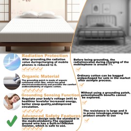 Grounding Sheets, Grounding Fitted Sheets 90% Organic Cotton+10% Pure Silver Fiber, Used to Improve Sleep and Relieve Pain Grounding Well Bed Sheets (White, King)