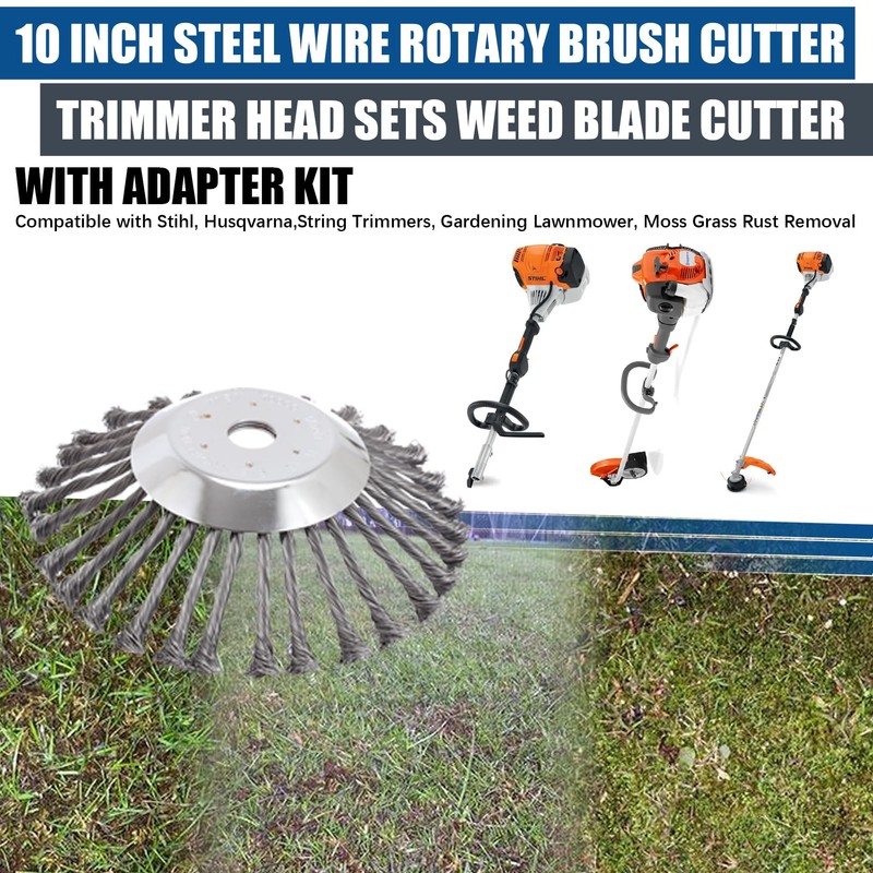Stylemafia 10 Inch Steel Wire Rotary Brush Cutter Trimmer Head