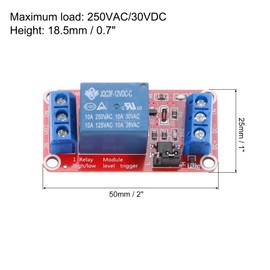 sourcing map 6 Pcs DC 12V 1 Channel Relay Module High or Low Level Trigger for Electronics Industrial Home Automation
