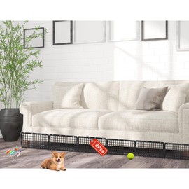 LEICHTEN 8 Pcs Under Couch Blocker, 116"/9.7FT Under Bed Blocker for Pets Stop Pets from Hiding Under Furniture, Detachable Assembleable Under The Couch Blocker for Sofa Bed Couch Cabinets, Black