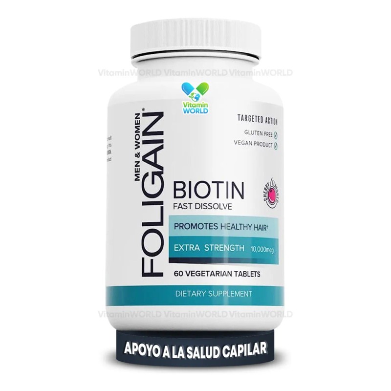 Cabello Hermoso Increíble Biotina 10,000 60 Tabletas