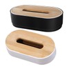 Ipetboom 2pcs Elegant Bamboo Tissue Box Retro Napkin Container for