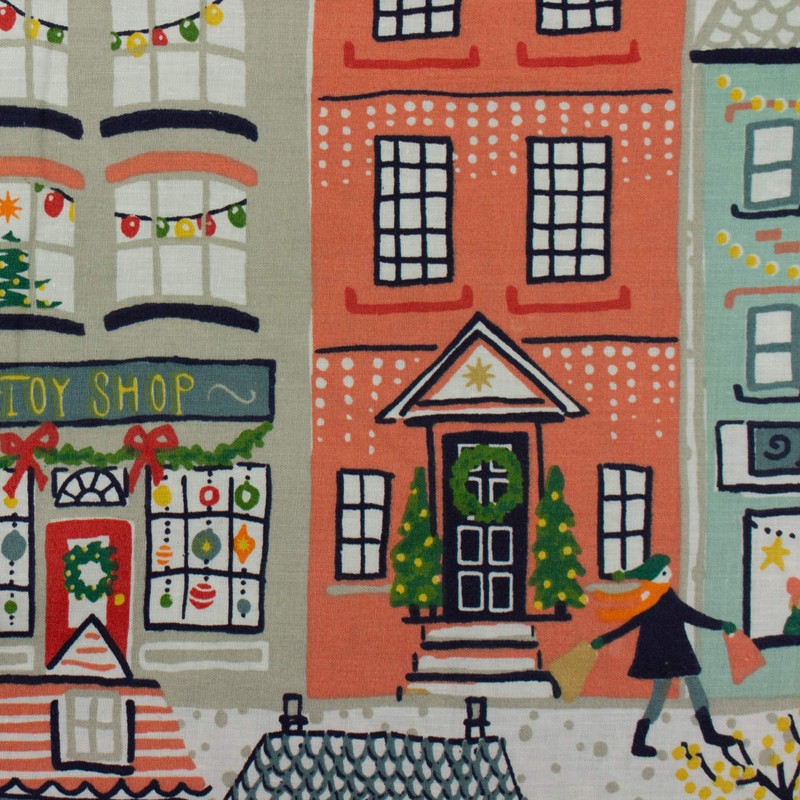 Furn Festive Town Duvet Set, Cotton, Multi, Single