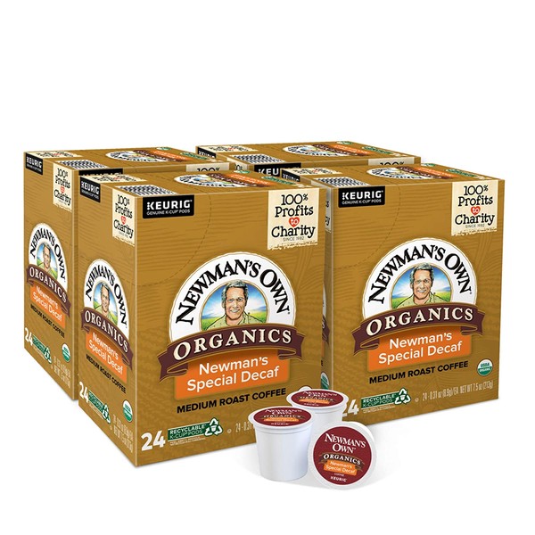 Newman's Own Organics Special Blend Decaf, Single-Serve Keurig K-Cup Pods, Medium Roast Coffee, 96 Count