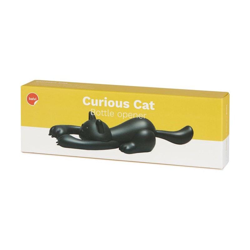 balvi Bottle Opener Curious Cat Colour Black Original and Attractive
