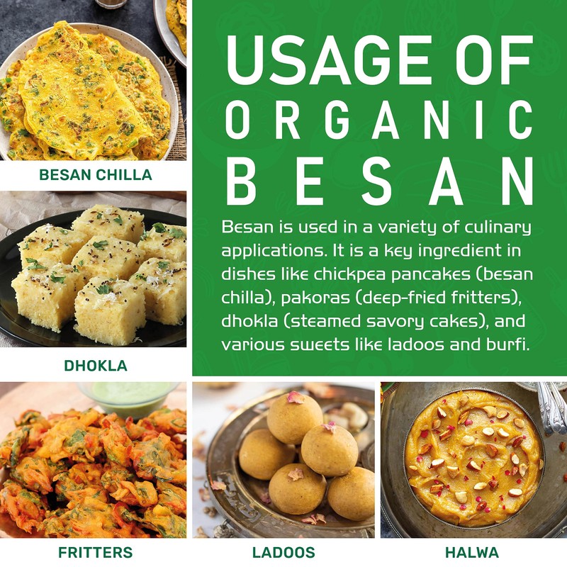 Jiva Organics Organic Chickpea Flour, Besan 2 Pound - Non-GMO,