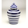 AA Importing 59957 Blue & White Striped Porcelain Ginger Jar