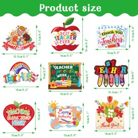 HOWAF Teachers Appreciation Week Best Teacher Ever Party Props Table Centerpieces Sticks for Teacher Day Party Supplies,27pcs