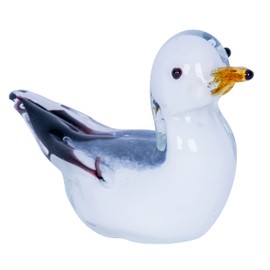 levandeo Designer Sculpture Seagull Height 8 cm Glass Sculpture Glass Decoration Blue White Decorative Gift Maritime Unique Decorative Figure