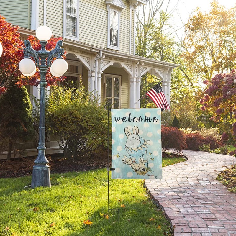32inchs Garden Flag Stand, Removable Yard Flag Pole Outdoor Decor