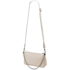 SH Leder Jennie G323 Genuine Leather Shoulder Bag Handbag Clutch Small Bag Evening Bag 23 x 13 cm, beige