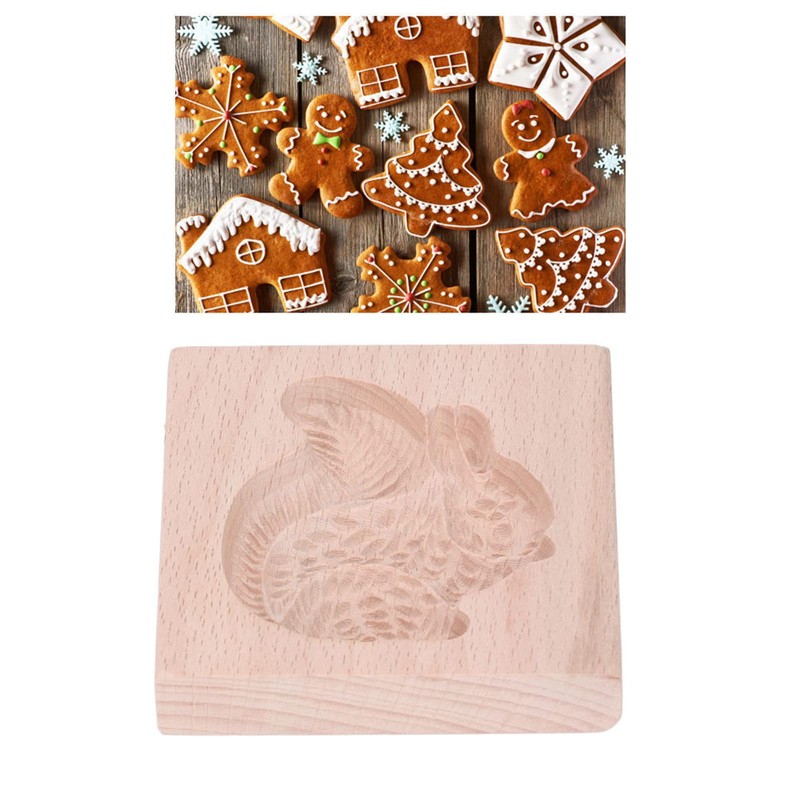 Cookie Mould, Reusable, Easy to Clean, Smooth Surface, Beech Wood,