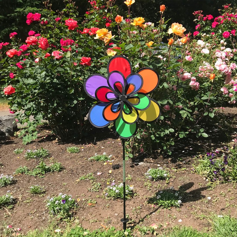 In the Breeze 2701 Double Wind Spinner, Inch, 15" Rainbow