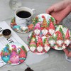 ijbnhd 8 PCS Christmas Diamond Painting Coasters Christmas Gnome Diamond