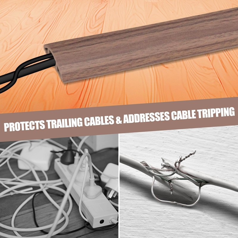 Floor Cord Cover Self Adhesive Cord Hider,20FT Cable Management, Extension