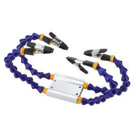 Soldering Helping Hand, ABS Flexible Arm Soldering Helping Hands Tool, Third Hand Soldering Tool Aluminum Alloy Base for Workshop Solder Station(Four Arms)