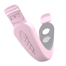 Electric V Face Shaping Belt 12 Gears Micro Current Massage Double Chin Lifting Machine for Women Face Beauty Pink