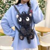Jextech Mochila Con Cierre Esponjoso Gato Peluche Negro Muñeco 30cm
