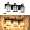 ALAISLYC Black Bathroom Light Fixtures with K9 Crystal Lampshade Bathroom