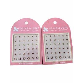 Olive & and June Nail Art Stickers Floral Flowers Mani 36 Decals. 2 Pack