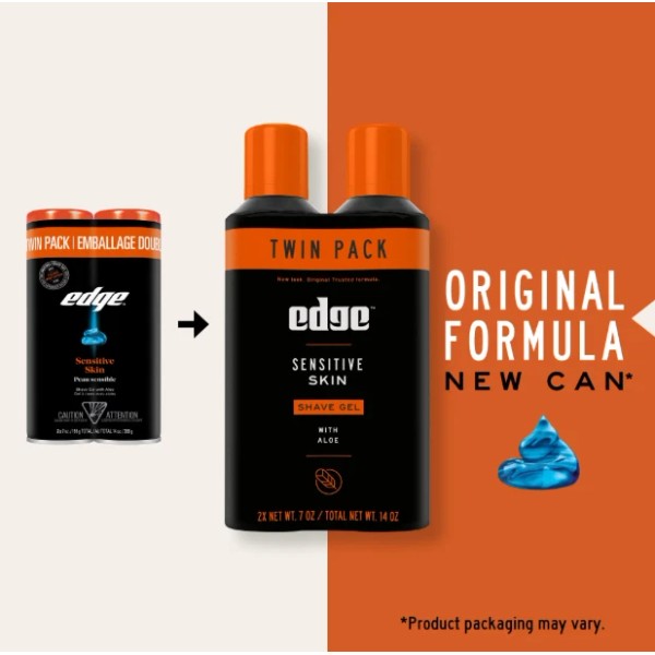 branded Edge Sensitive Skin Shave Gel for Men with Aloe