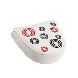 Stylish Magnetic Closure Half Round for Golf Headcover PU Leather Mallet Putter Cover, White