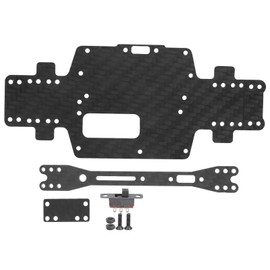 Dilwe Carbon fiber chassis set, for 1/28 RC car, like WLtoys K969 / K979 / K989 / K999 / P929 / P939, incl. Switch, screw, nut, etc., black