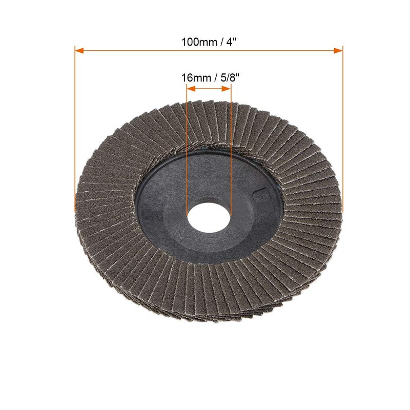sourcing map Flap Disc, 120-grits 4" x 5/8" Abrasive Grinding