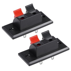 2Pcs 2Way Speaker Spring Connectors WP2-3 Spring Speaker Terminal Clip Push Release Connector Cable Terminals Strip Block Speaker Spring Clips Jointing Clamp Test Clip